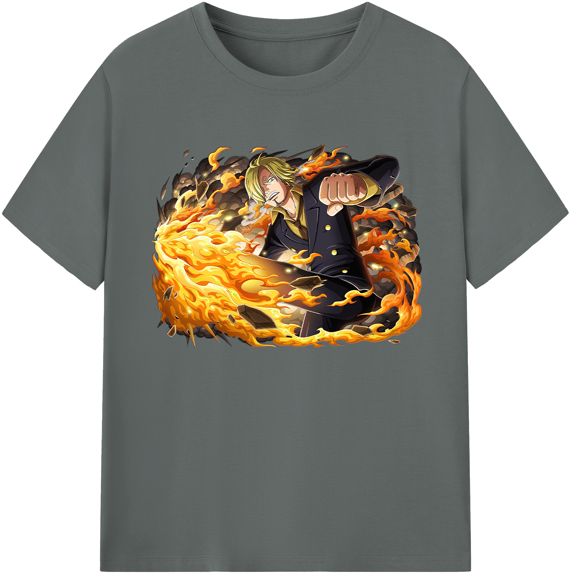 （画像用） ワンピース サンジ ONE PIECE Sanji 綿100％ メンズ半袖Tシャツ｜肌触りやわらか＆通気性